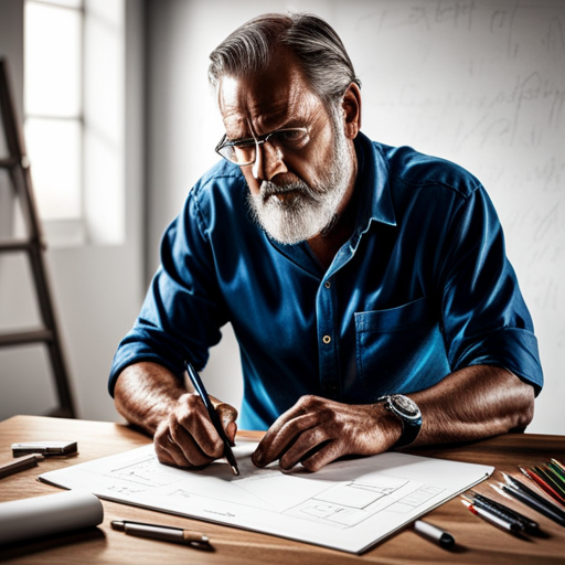 "photograph of a structural engineer working on a new project