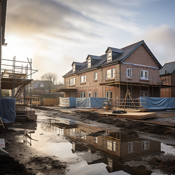 a new build construction site in the UK