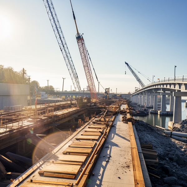 Construction of a bridge and highway