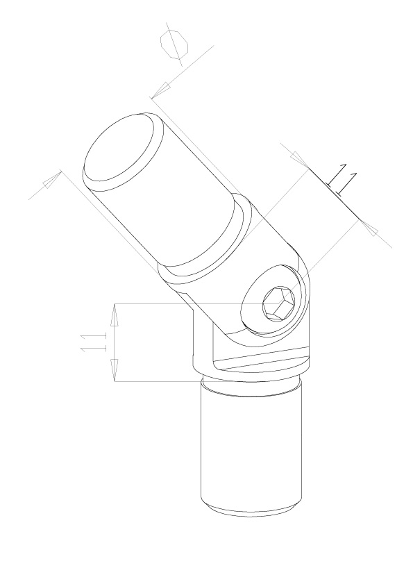 Adjustable elbows - Model 0640 - 16Ø Tube