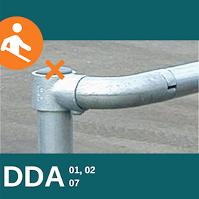 DDA Upright Connector Middle Rail - No End Cap