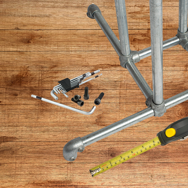 a ship being built using structural steel beams